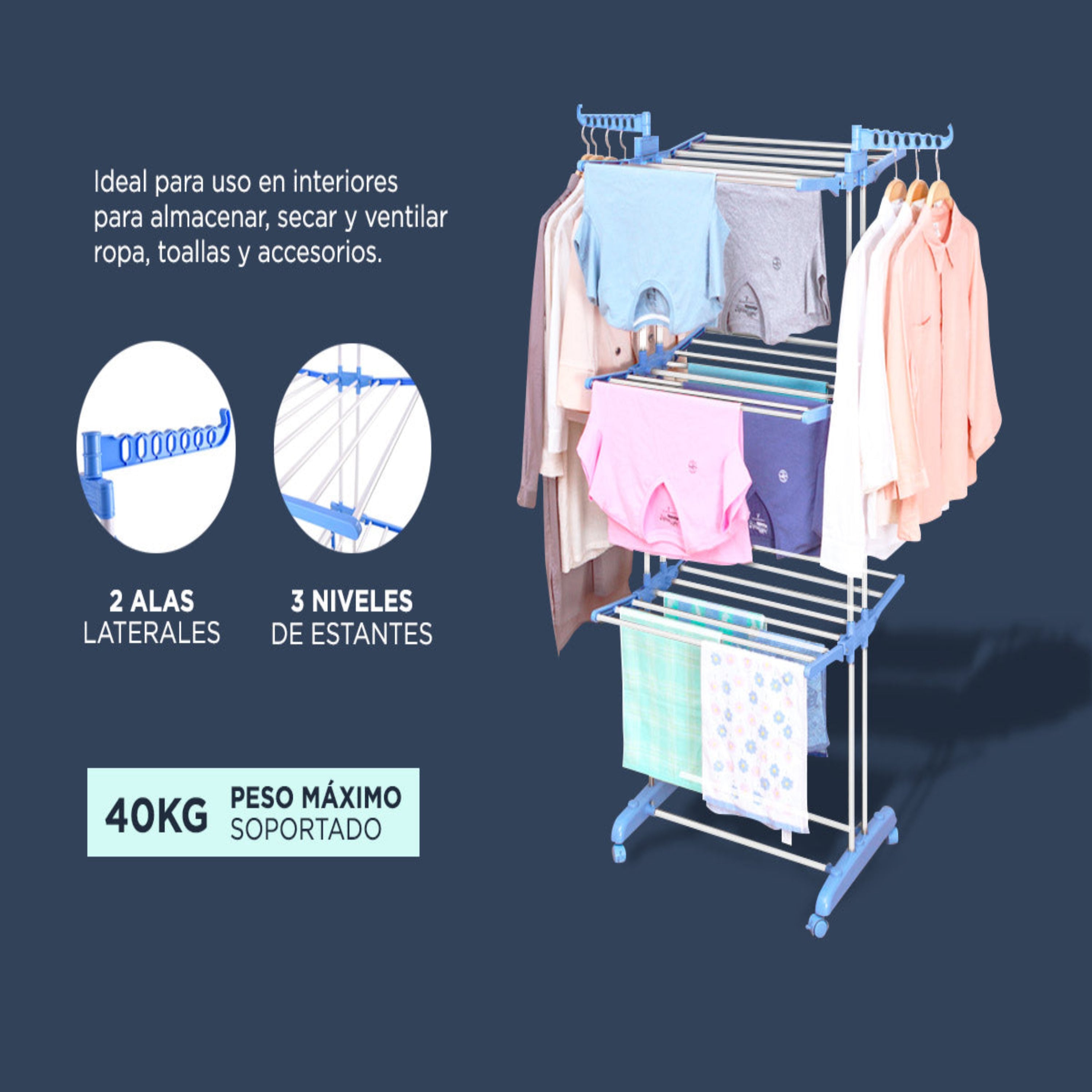 Tender Vertical Plegable – Máximo Secado en Mínimo Espacio