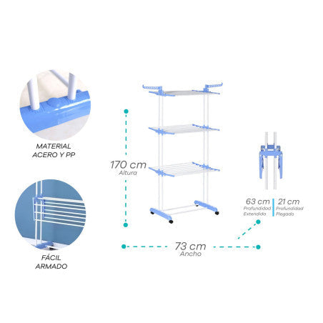 Tender Vertical Plegable – Máximo Secado en Mínimo Espacio